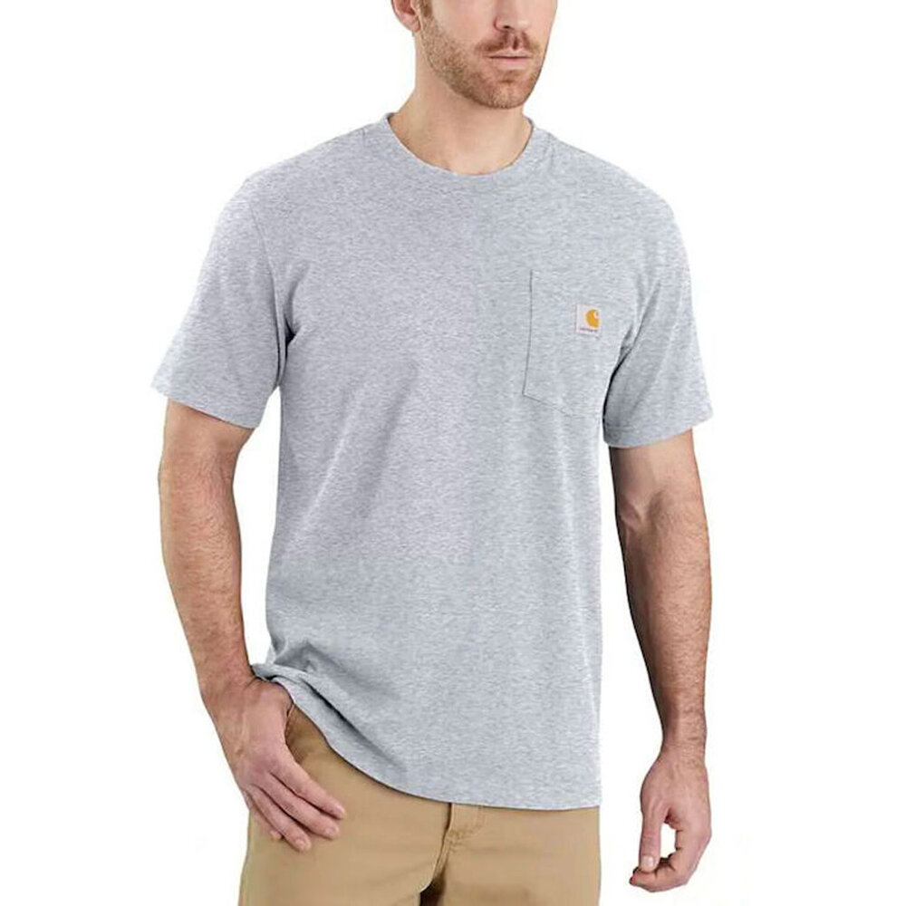 Carhartt Dearborn Pocket Shortsleeve Heather Grey T-Shirt Heren