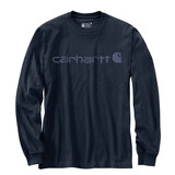 Carhartt Dearborn Relaxed Longsleeve Logo Navy Shirt Heren