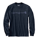 Carhartt Dearborn Relaxed Longsleeve Logo Navy Shirt Heren