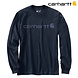 Carhartt Dearborn Relaxed Longsleeve Logo Navy Shirt Heren