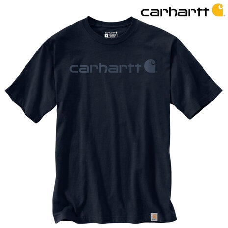 Carhartt Dearborn Logo Shortsleeve Navy/Dark Blue T-Shirt Heren