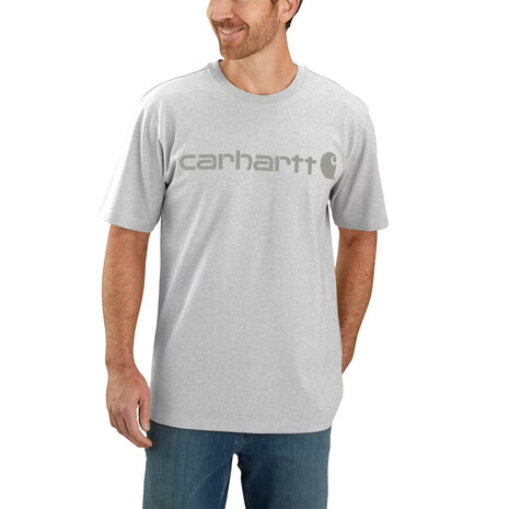 Carhartt Dearborn Logo Shortsleeve Heather Gray/Gray T-Shirt Heren