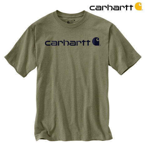 Carhartt Dearborn Logo Shortsleeve Dusty Olive T-Shirt Heren