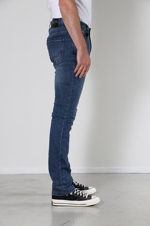 New Star 999 JV-SLIM DNM1 Stretch Denim Stone Used Jeans Heren