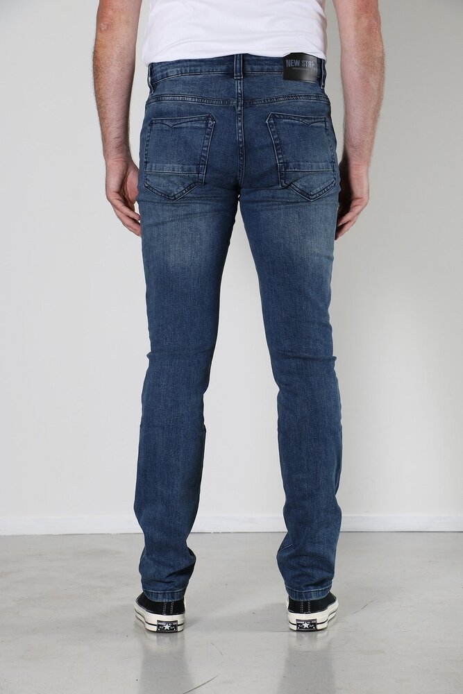 New Star 999 JV-SLIM DNM1 Stretch Denim Stone Used Jeans Heren