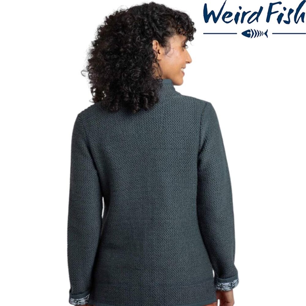 Weird Fish Sontee Full Zip Macaroni Navy Vest Dames