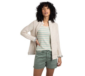 Weird Fish Sontee Full Zip Macaroni Ecru Vest Dames