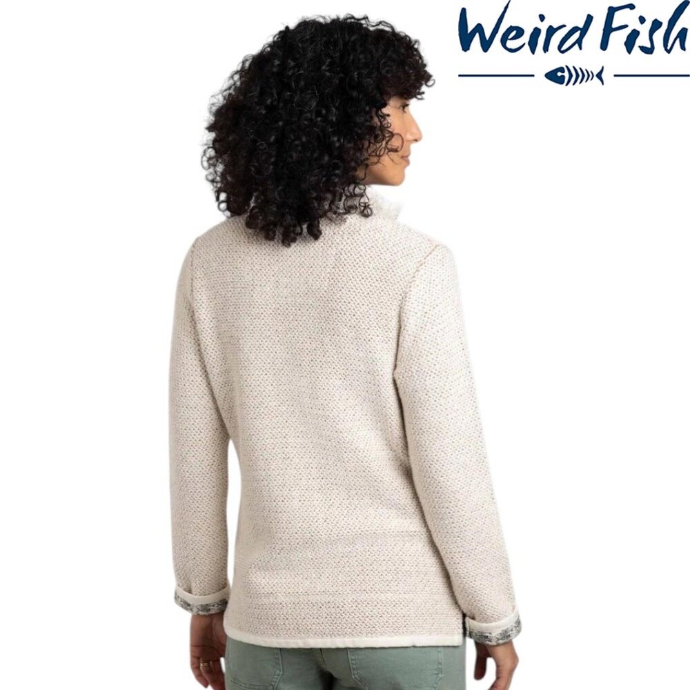 Weird Fish Sontee Full Zip Macaroni Ecru Vest Dames