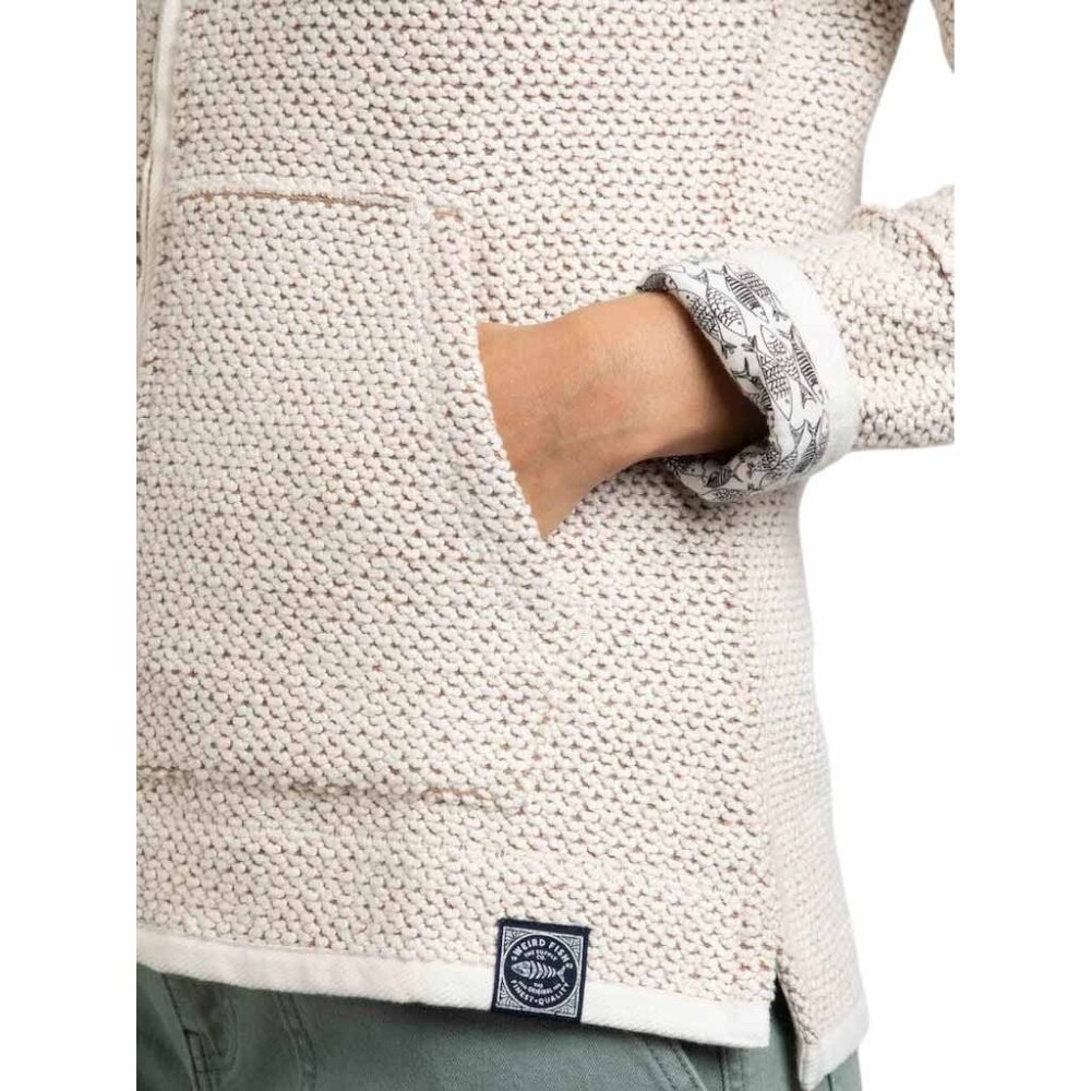 Weird Fish Sontee Full Zip Macaroni Ecru Vest Dames