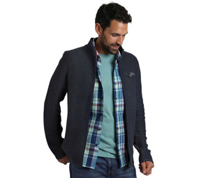 Weird Fish Transom Full Zip Macaroni Navy Vest Heren