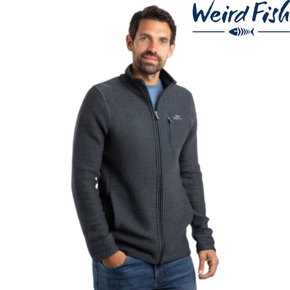 Weird Fish Transom Full Zip Macaroni Navy Vest Heren
