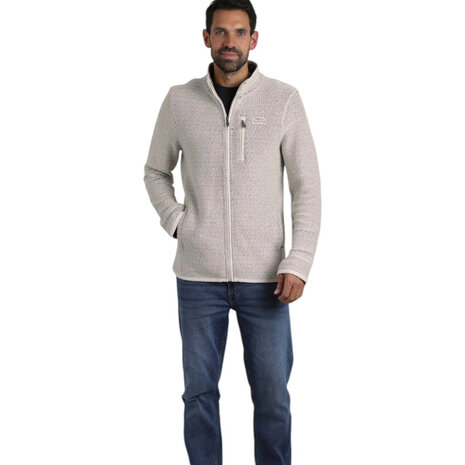 Weird Fish Transom Full Zip Macaroni Ecru Vest Heren