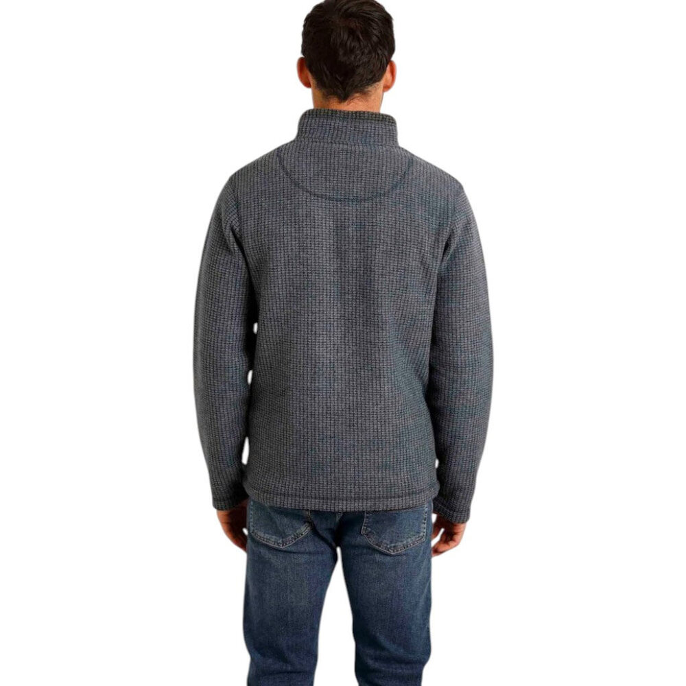 Weird Fish Newark 1/4 Zip Grid Navy Fleece Trui Heren