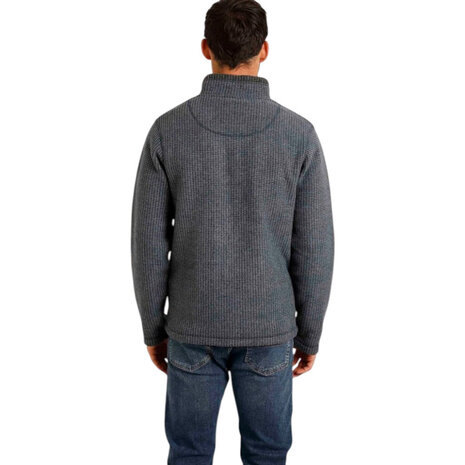 Weird Fish Newark 1/4 Zip Grid Navy Fleece Trui Heren