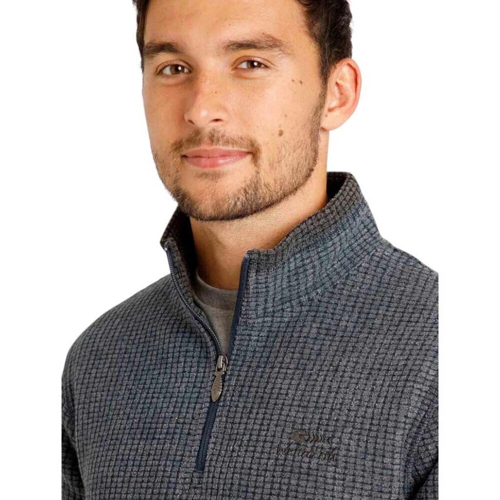 Weird Fish Newark 1/4 Zip Grid Navy Fleece Trui Heren