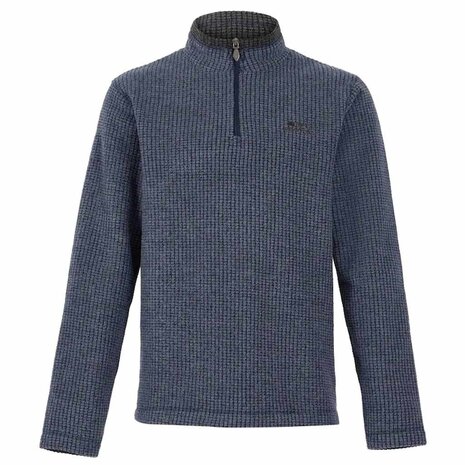 Weird Fish Newark 1/4 Zip Grid Navy Fleece Trui Heren