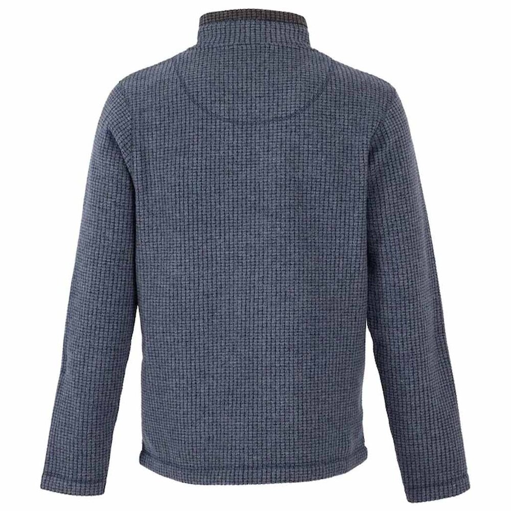 Weird Fish Newark 1/4 Zip Grid Navy Fleece Trui Heren