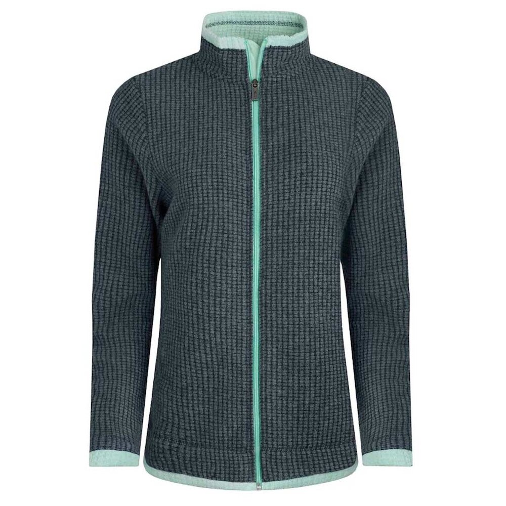 Weird Fish Ariana Full Zip Grid Rich Navy Fleece Vest Dames