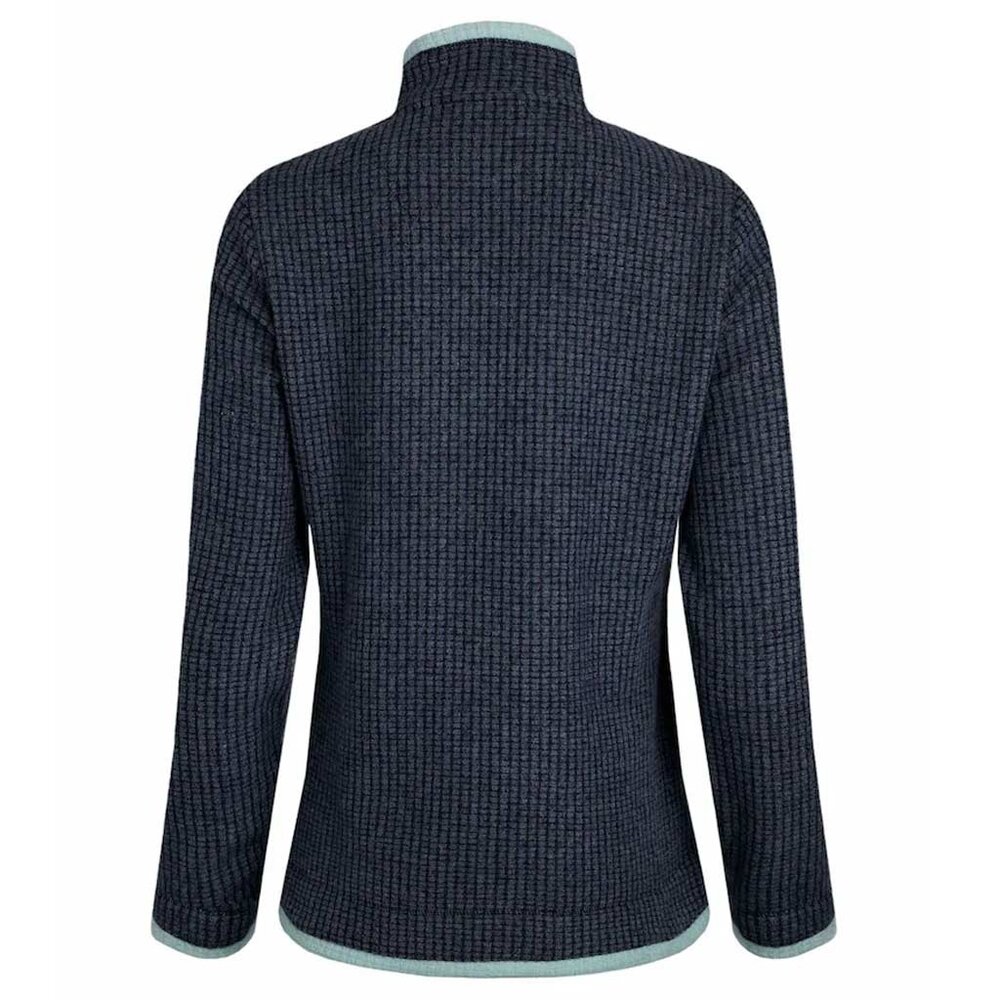 Weird Fish Ariana Full Zip Grid Rich Navy Fleece Vest Dames