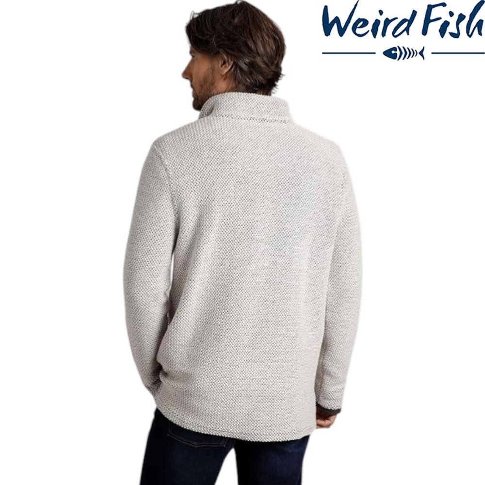 Weird Fish Cruiser 1/4 Zip Macaroni Ecru Sweatshirt Heren