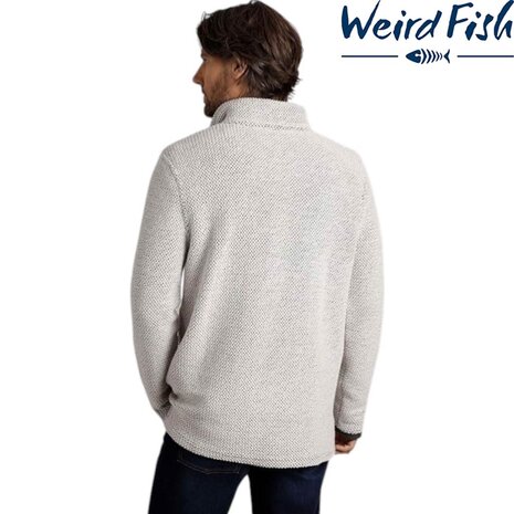 Weird Fish Cruiser 1/4 Zip Macaroni Ecru Sweatshirt Heren