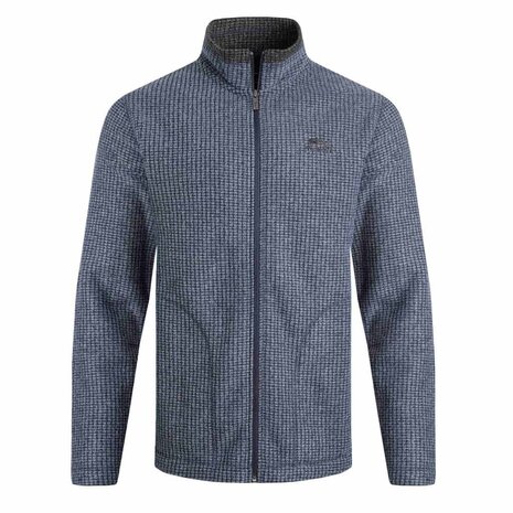 Weird Fish Shires Full Zip Grid Navy Fleece Vest Heren