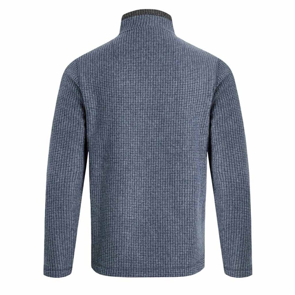 Weird Fish Shires Full Zip Grid Navy Fleece Vest Heren