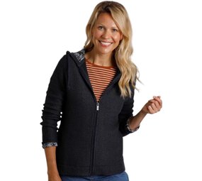 Weird Fish Chicoa Full Zip Macaroni Hoodie Navy Vest Dames