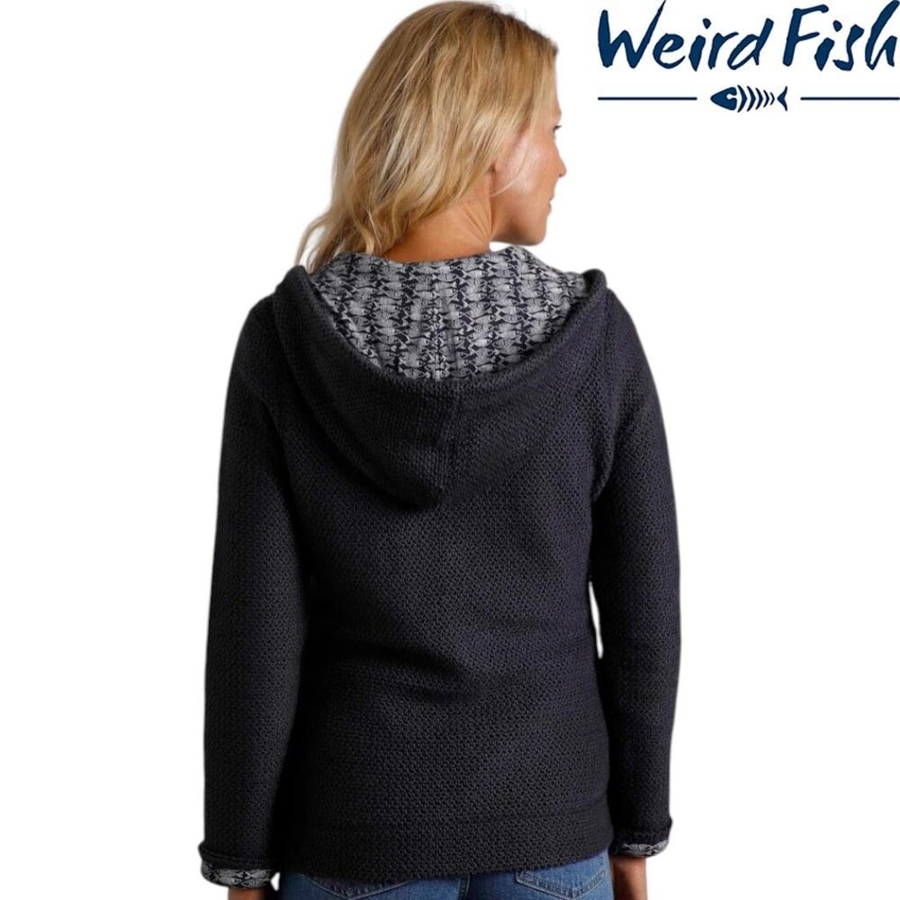 Weird Fish Chicoa Full Zip Macaroni Hoodie Navy Vest Dames