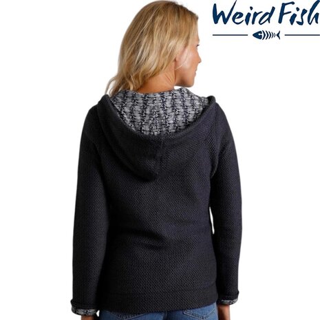 Weird Fish Chicoa Full Zip Macaroni Hoodie Navy Vest Dames