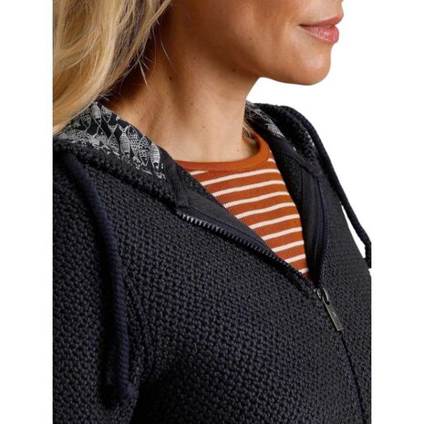 Weird Fish Chicoa Full Zip Macaroni Hoodie Navy Vest Dames
