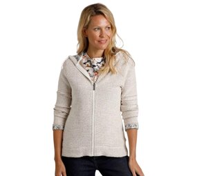 Weird Fish Chicoa Full Zip Macaroni Hoodie Ecru Vest Dames