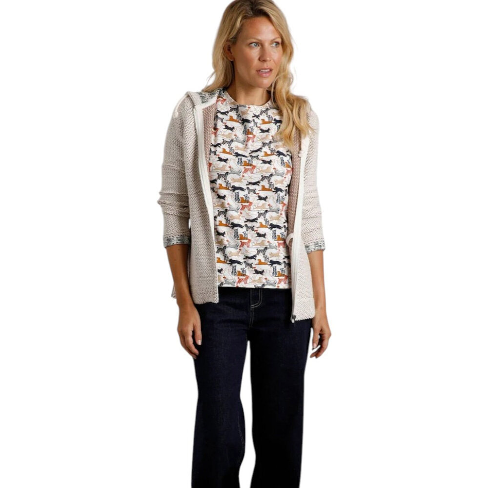 Weird Fish Chicoa Full Zip Macaroni Hoodie Ecru Vest Dames