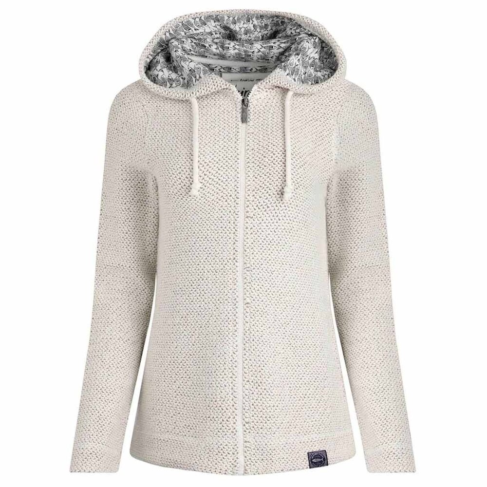 Weird Fish Chicoa Full Zip Macaroni Hoodie Ecru Vest Dames