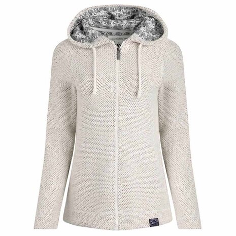 Weird Fish Chicoa Full Zip Macaroni Hoodie Ecru Vest Dames