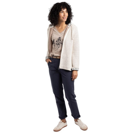 Weird Fish Chicoa Full Zip Macaroni Hoodie Ecru Vest Dames