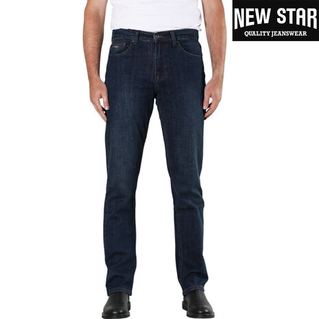 New Star NOS Jacksonville Stretch Denim Dark Used Jeans Heren