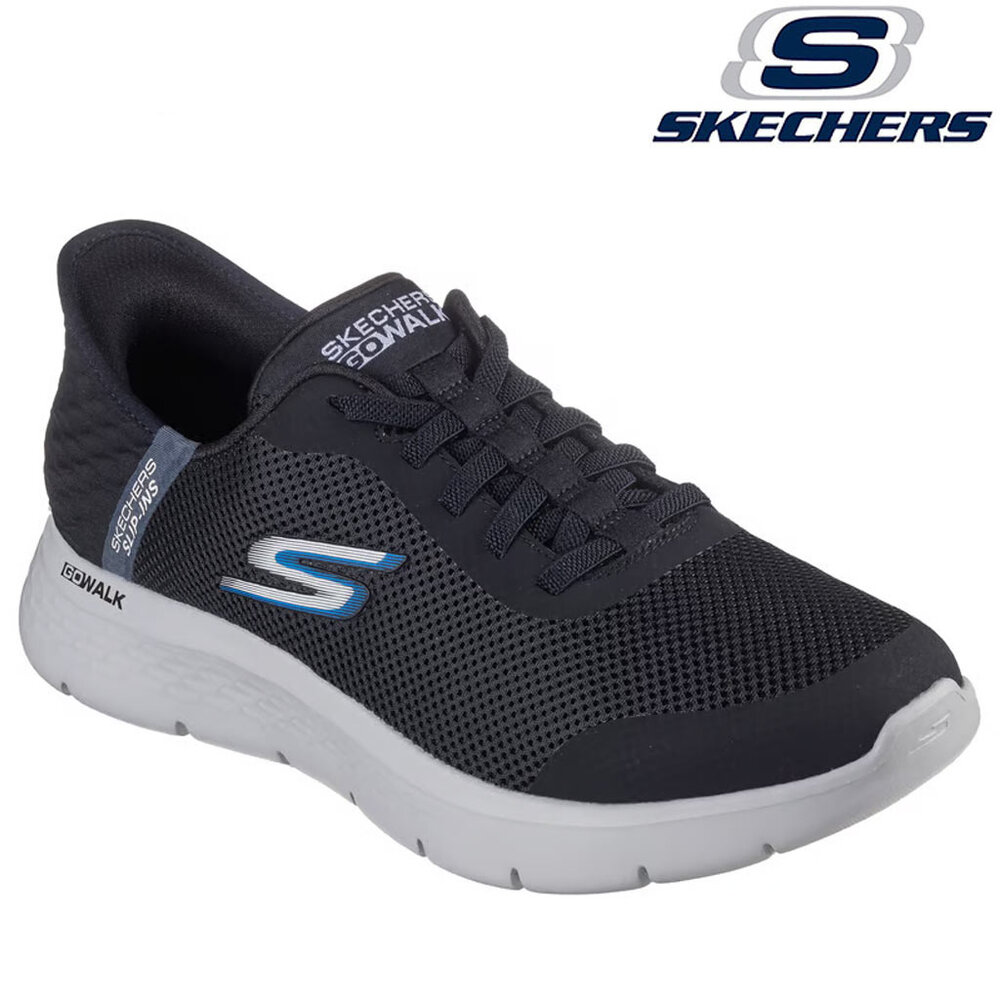 Skechers Slip-Ins Go Walk Flex Black Grey Wandelsneakers Heren