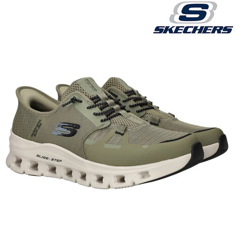 Skechers Slip Ins Glide-Step Pro Olive Black Wandelsneakers Heren