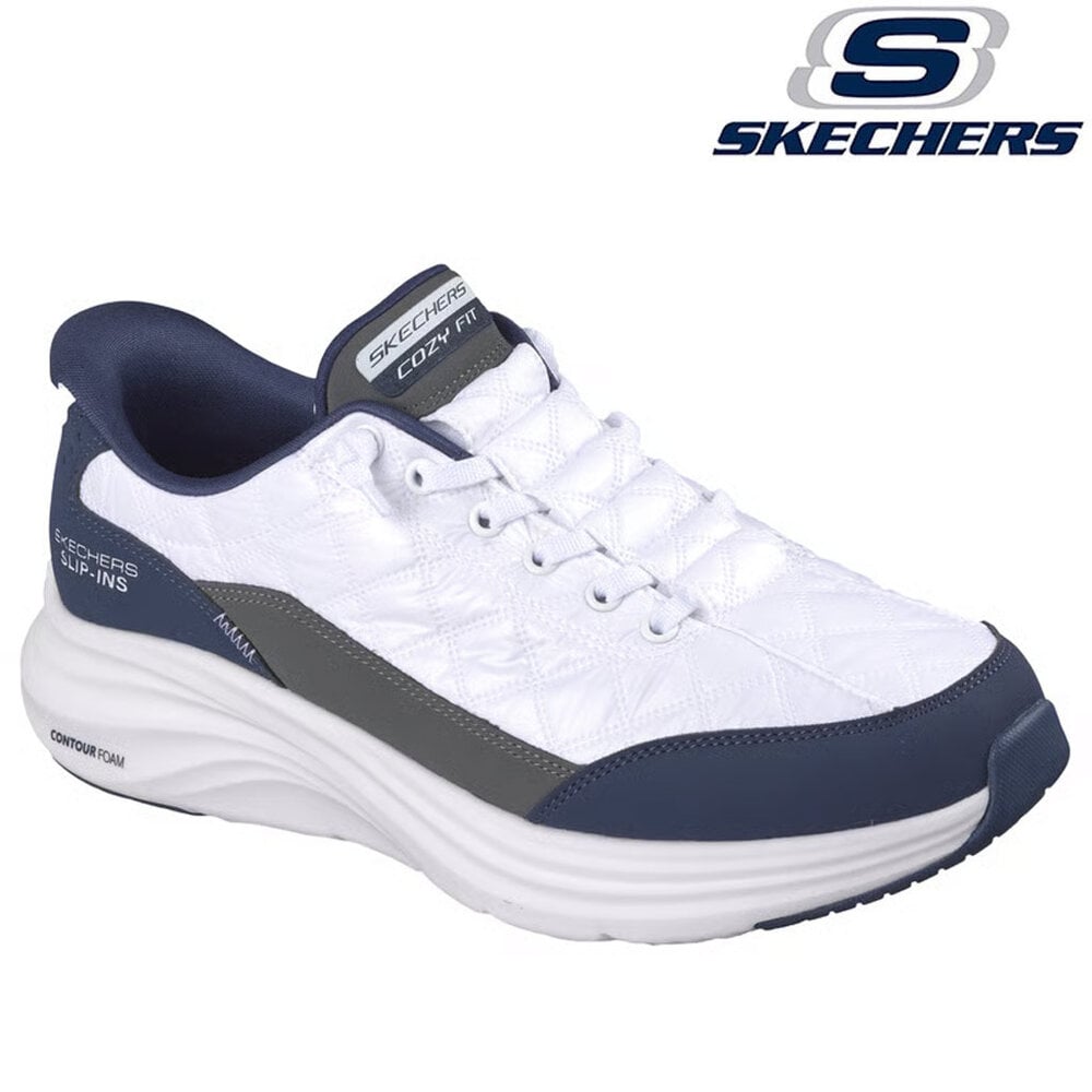 Skechers Slip-Ins Contour Foam White Navy Wandelsneakers Heren