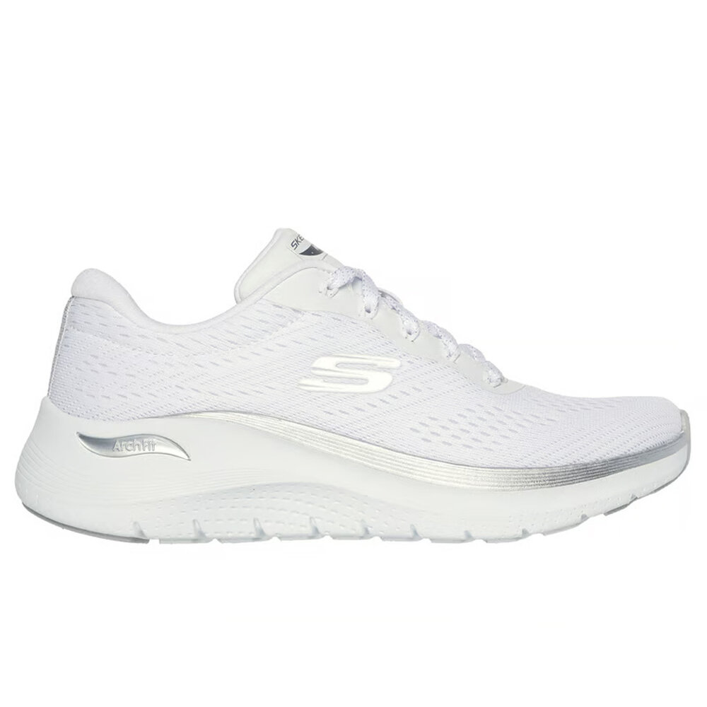 Skechers Arch Fit 2.0 Glow White Silver Wandelsneakers Dames