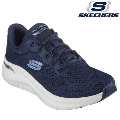Skechers Arch Fit 2.0 Big League Navy Mesh Wandelsneakers Dames