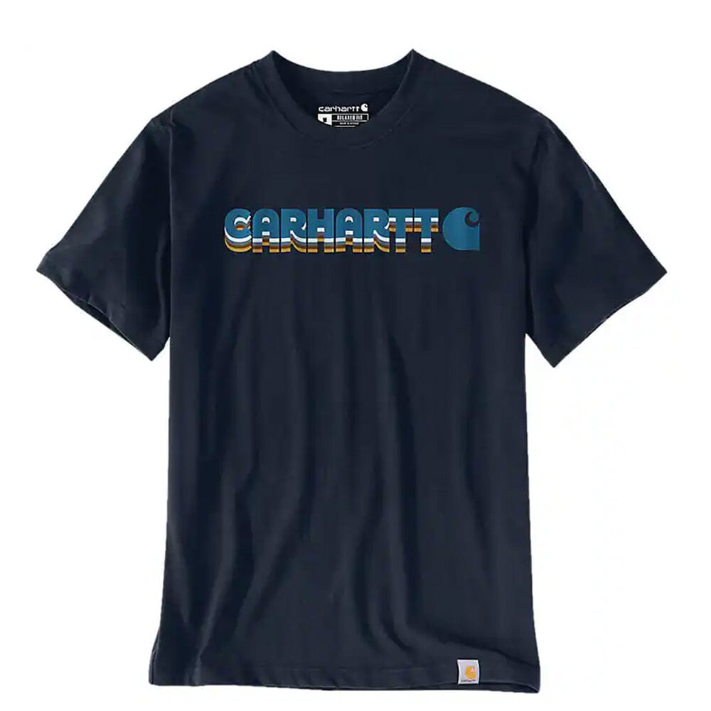 Carhartt Irvine Layered Logo Navy T-Shirt Heren