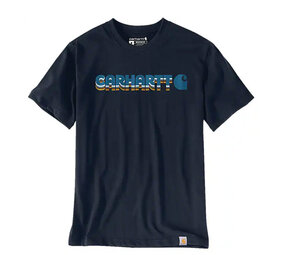 Carhartt Irvine Layered Logo Navy T-Shirt Heren