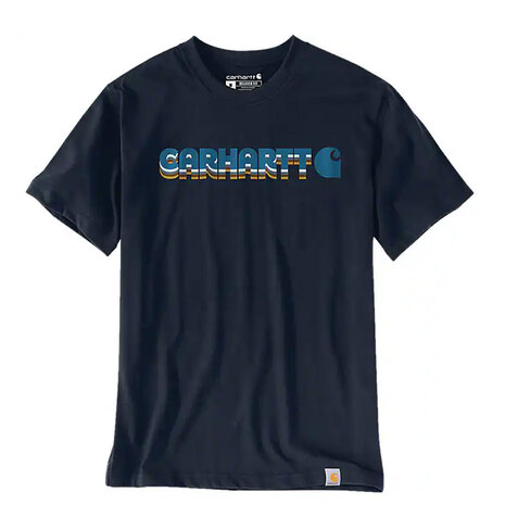 Carhartt Irvine Layered Logo Navy T-Shirt Heren