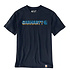 Irvine Layered Logo Navy T-Shirt Heren