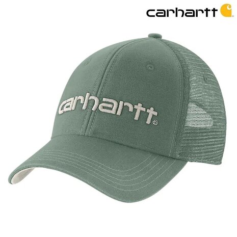 Carhartt Canvas Mesh Logo Graphic Green Slate Malt Cap