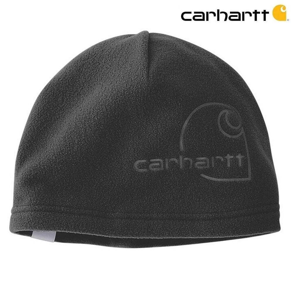 Carhartt Fleece Black Met Logo In Reliëf Muts Heren