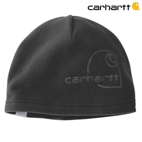 Carhartt Fleece Black Met Logo In Reliëf Muts Heren