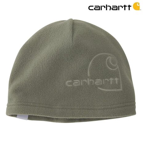Carhartt Fleece Dusty Olive Met Logo In Reliëf Muts Heren